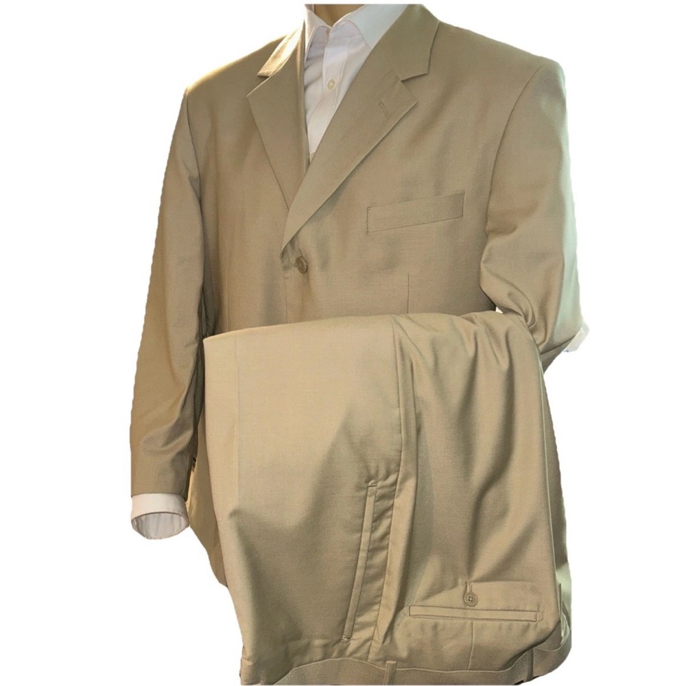 Gino Valentino 2 Pc Suit 2 Bottom Super 150’s 44R 38x30 Extra Fine Double Vented